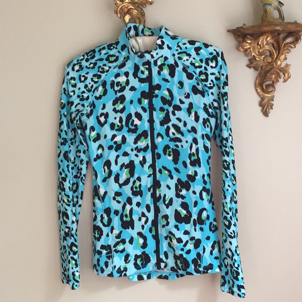 Fun print zip front jacket